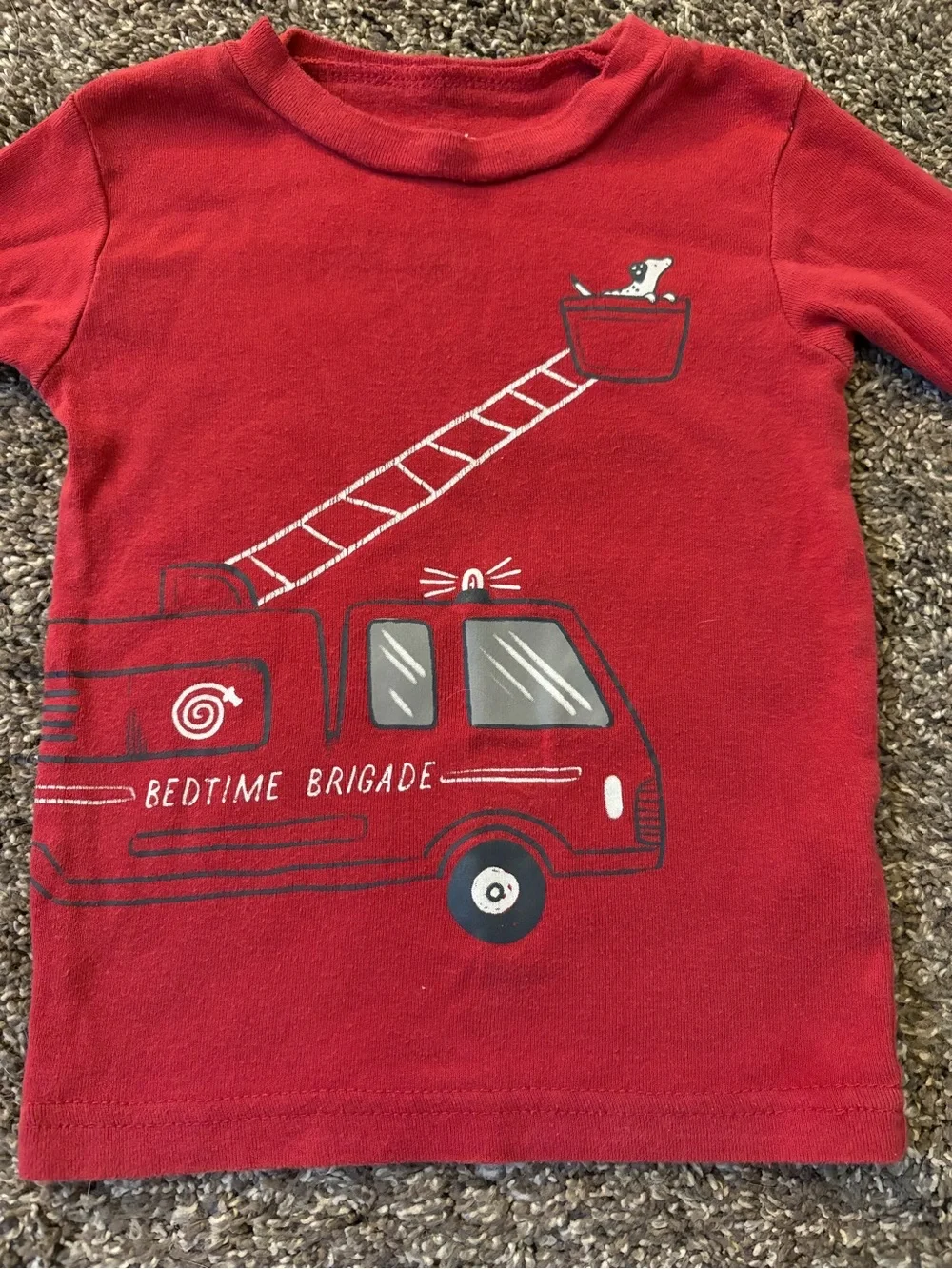 Carter's Red Fire Truck Pajama Set with Printed White Pants